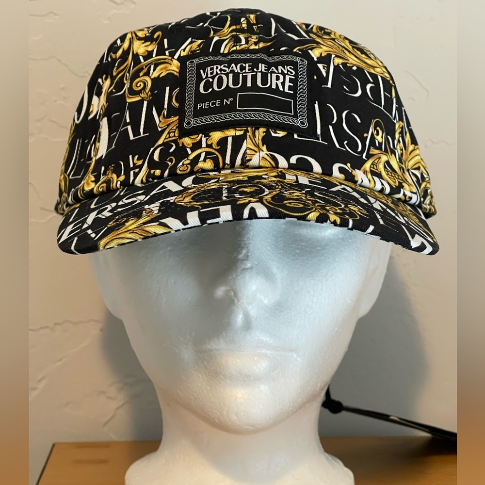 Versace Black and gold regalia baroque cap NWT